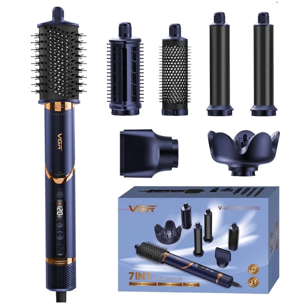 مواصفات فرشاة شعر 7 في1 V-477 تجفيف الشعر الإحترافية من VGR