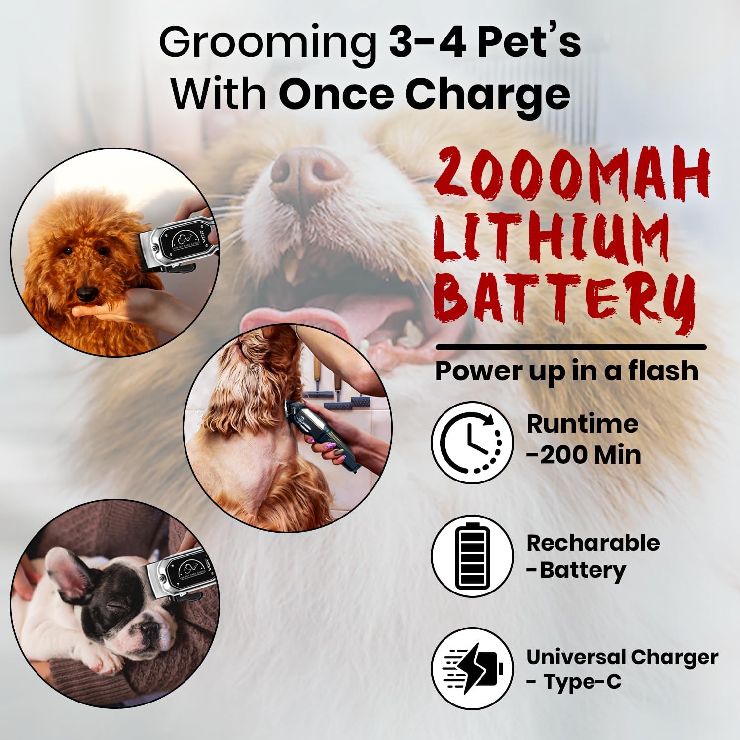 ماكينة حلاقة الحيوانات الأليفة الاحترافية VGR V-201