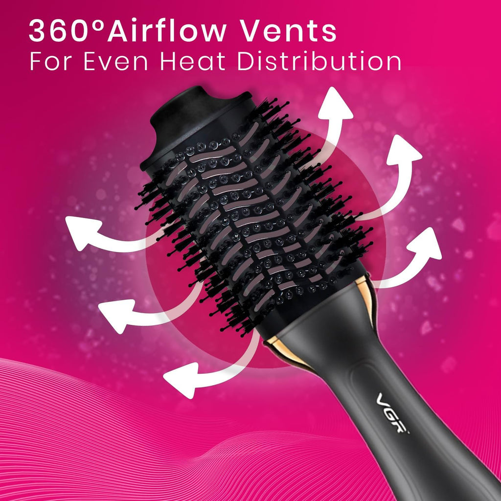 VGR V-492 Professional Hot Air Brush for Women's (Black)