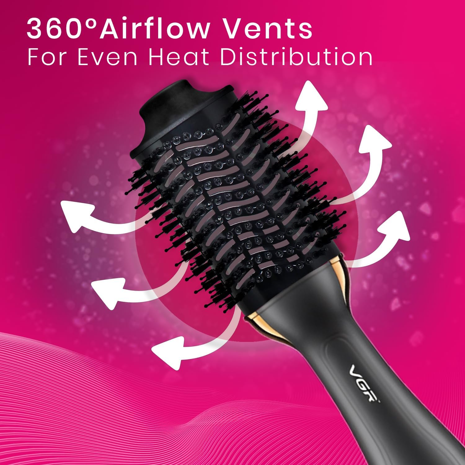 VGR V-492 Professional Hot Air Brush for Women's (Black)
