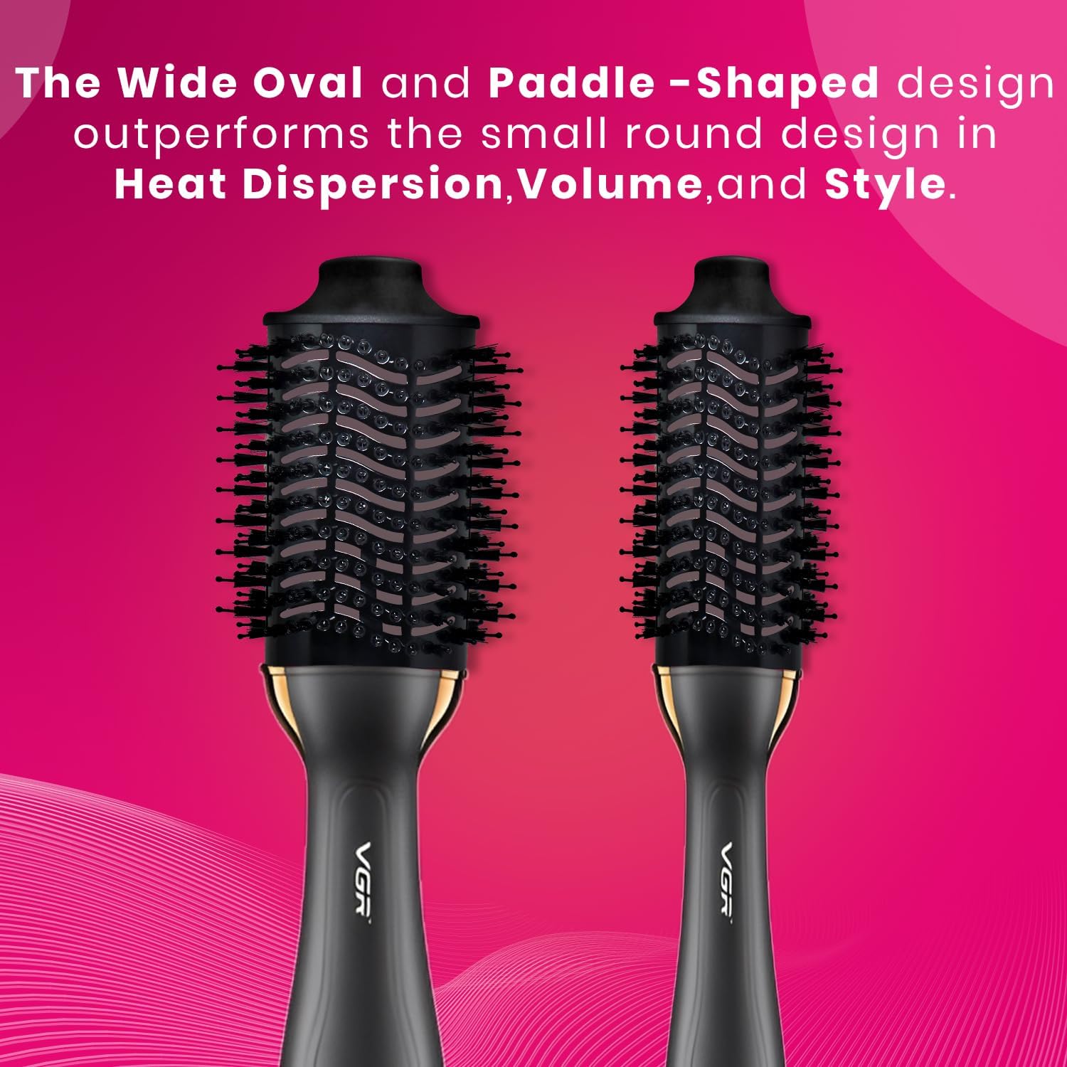 VGR V-492 Professional Hot Air Brush for Women's (Black)