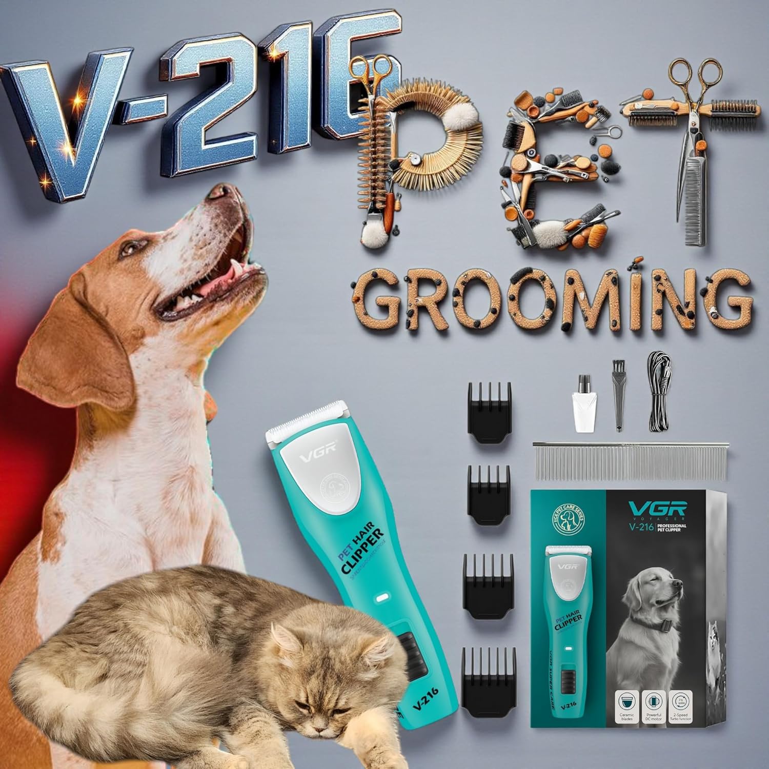 GR Professional Pet Hair Clipper V-216